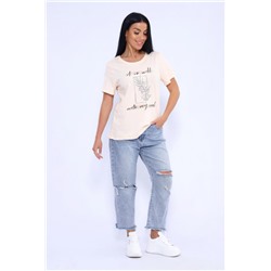 Футболка 80036 (Персик/серебро)