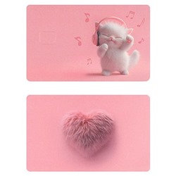 Наклейки  8,6х5,4 см. на банковскую карту 2 шт. "КОТЁНОК МЕЛОМАН" ПВХ 71705 Феникс