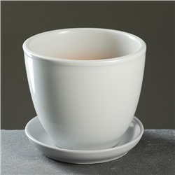 Горшок для цветов «Серый», 1 л, d=15 см, h=13 см, керамический, с поддоном