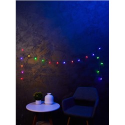 Гирлянда «Нить» 3 м с насадками «Снежинки большие», IP20, прозрачная нить, 20 LED, свечение мульти (RG/RB), мигание, USB