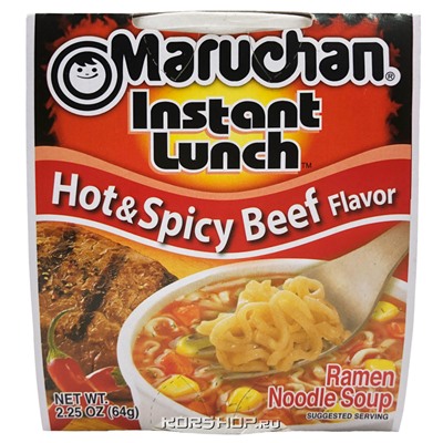 Лапша б/п со вкусом острой говядины Instant Lunch Maruchan, США, 64 г Акция