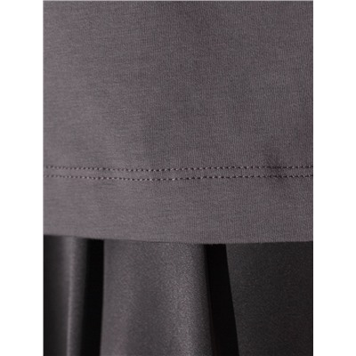 Нарядная футболка с принтом пайетками из премиального хлопка с эластаном