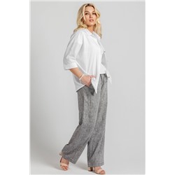 Брюки лен  221/01/Серый меланж