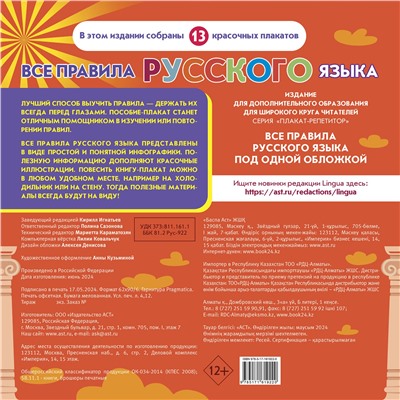 АСТ . "Плакат-репетитор. Все правила русского языка под одной обложкой"