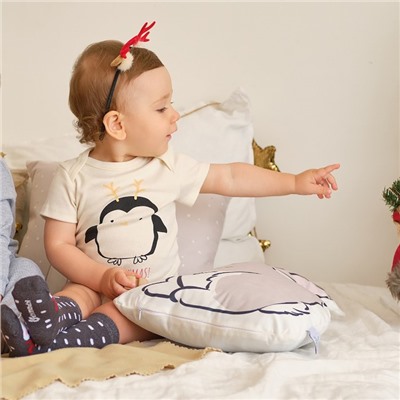 Боди детское «Крошка Я» Mery Xmas, рост 62-68 см, бежевое