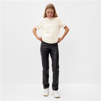 Футболка женская с красным кантом Basic line, молочная, размер 52