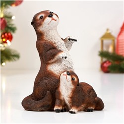 Садовая фигура из полистоуна «Выдра с малышом», 20×12×17 см