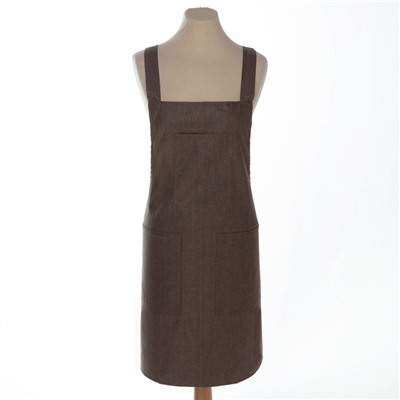 Фартук «Этель. Стиль», коричневый, 60×75 см, 60% п/э, 20% хлопок, 20% лён