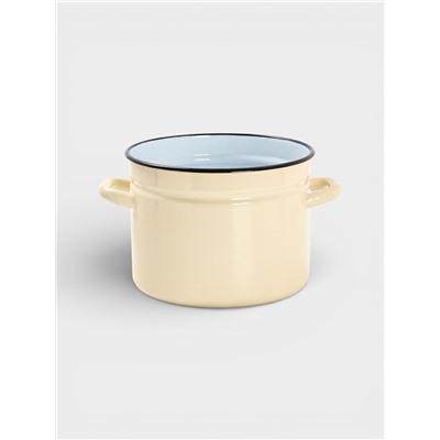 УЦЕНКА Кастрюля эмалированная, 6 л, без декора, без крышки, слоновая