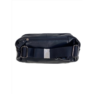 Сумка мужская на пояс из натуральной кожи, цвет черный