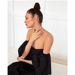 Платье с открытыми плечами MIST, размер 48, цвет чёрный