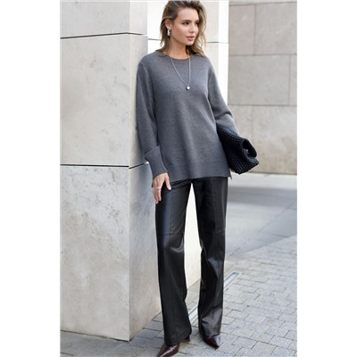 Прямые брюки из искусственной кожи VILATTE, 1227955