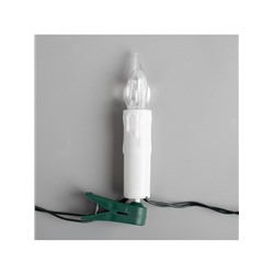 УЦЕНКА Гирлянда «Нить» 4 м с насадками «Свечи на прищепке», IP20, тёмная нить, 20 LED, свечение тёплое белое, 220 В