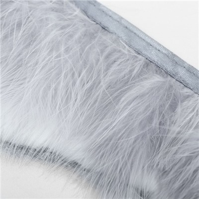 Перья марабу декоративные, на ленте, 8-10 см, 5±0.5 м, серые