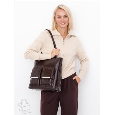 Сумка женская кожаная 0929CY coffee Polina&Eiterou