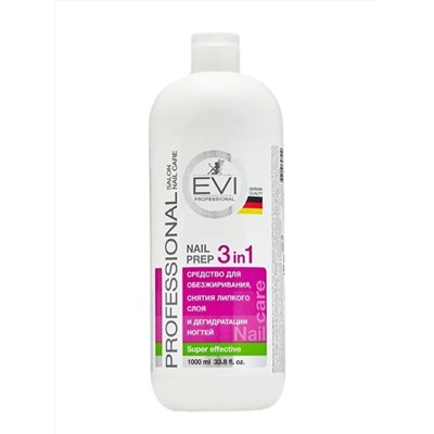 EVI professional Средство для обезжиривания ногтей, снятия липкого слоя и дегидратации ногтей 3 в 1, 1000 мл 20065