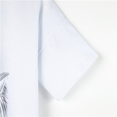 Футболка женская MINAKU с фирменным принтом, цвет белый, размер 44