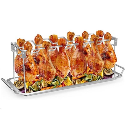 Подставка для запекания курицы гриль в духовке с поддоном / TK-147 /уп 25/