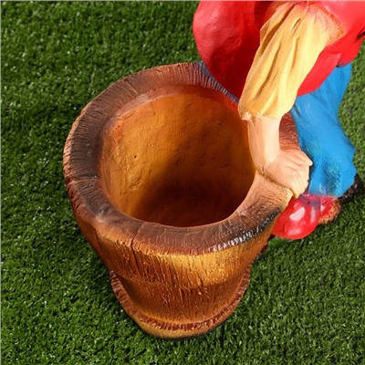 Декоративное кашпо из гипса «Бабка-ёжка», 1.35 л, 24×24×53 см