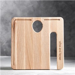 Доска для подачи сыра и вина, 28×28×2 см, массив ясеня