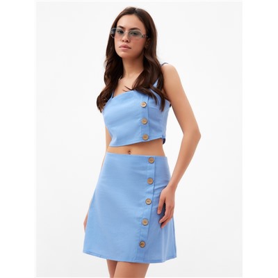 Костюм женский (юбка, топ) MIST Summer time, голубой, размер 48