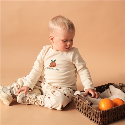 Штанишки «Крошка Я» Oranges, рост 68-74 см, молочные