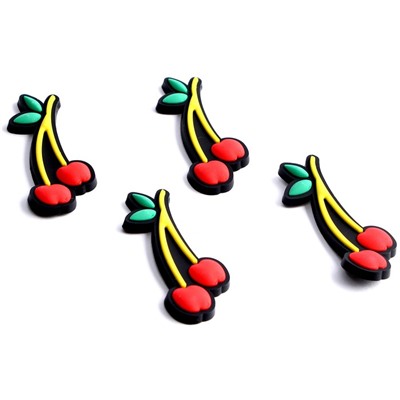 Декор силикон «Вишня» набор 4 шт., размер 1 шт. — 2×6×0.3 см, клеевые подушечки