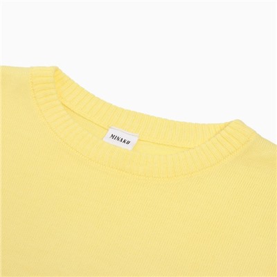 Костюм женский (джемпер, шорты) MINAKU: Casual Collection, цвет лимон, размер 52