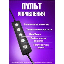 Студийная кольцевая лампа цветная LED 33 см без штатитва