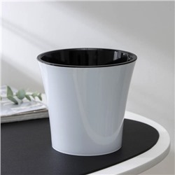 Кашпо для цветов со вставкой Santino «Арте», 1.2 л, пластик, бело-чёрное