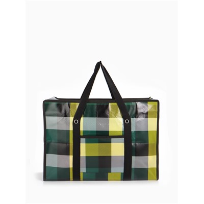 Сумка хозяйственная на молнии, 35 л, 50×20×35 см, чёрная/жёлтая