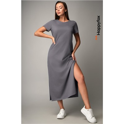 Однотонное женское платье-футболка Happyfox