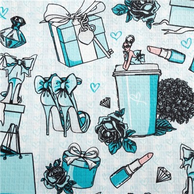 Простыня вафельная банная «Этель» Mint mood, 150×180 см, хлопок 100%