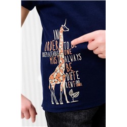 M124 футболка для девочки (Темно-синий)