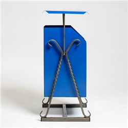 Урна для мусора «Квадратная», уличная, с крышей, 22 л, бак 0.5 мм, 63×33×33 см, синяя