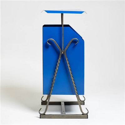 Урна для мусора «Квадратная», уличная, с крышей, 22 л, бак 0.5 мм, 63×33×33 см, синяя