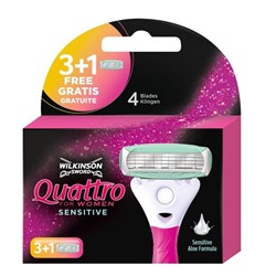 Кассеты для бритвы Schick (Wilkinson Sword) QUATTRO Women/ Women Sensitive (4шт)