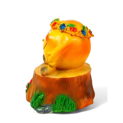 Садовая фигура "Колобок с венком" 45х35х35см