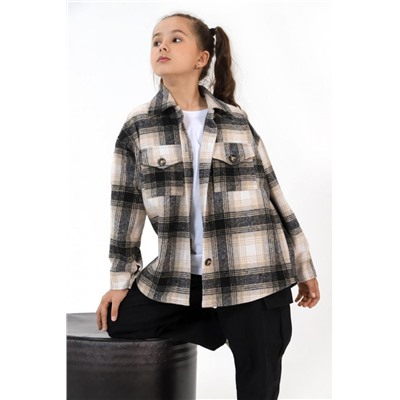 Рубашка для девочки Квадро-1 (Коричневый)