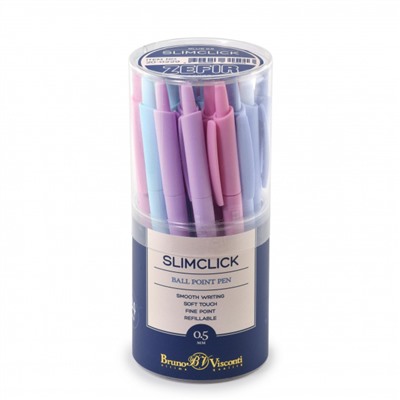 Ручка автоматическая шариковая 0.5мм "SlimClick.ZEFIR" синяя 20-0229 Bruno Visconti