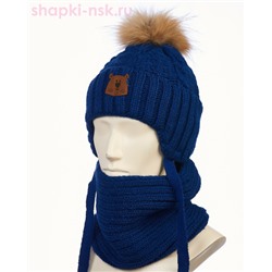 03-18-M (E) Комплект для мальчика (шапка+снуд) (48-50)