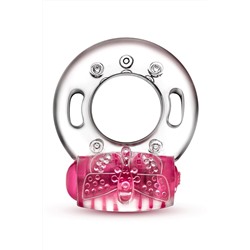 Розовое эрекционное виброкольцо Arouser Vibrating C-Ring