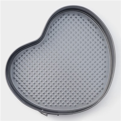 Форма для выпечки Доляна «Элин. Сердце», 28.5×25.5×6.6 см, разъёмная, антипригарное покрытие, серая