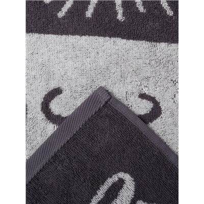 Полотенце махровое Этель «Папа супергерой», 50×90 см, 100% хлопок, 420 г/м², серое