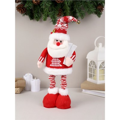 Новогоднее украшение Дед мороз на телескопических ножках 40 см / NA112 /уп 60/