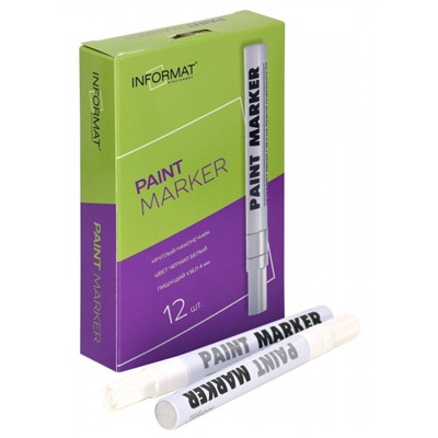 Маркер-краска 4мм 15 мл белый KRR04W inФОРМАТ