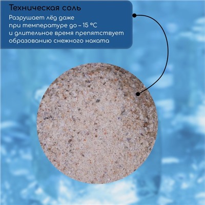 Реагент противогололёдный, соль техническая, 20 кг, работает при – 15 °C, в мешке, Greengo