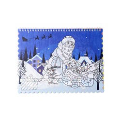 УЦЕНКА Книжка-раскраска многоразовая «Новый год» фломастеры 12 цв, 3D очки, бутылочка