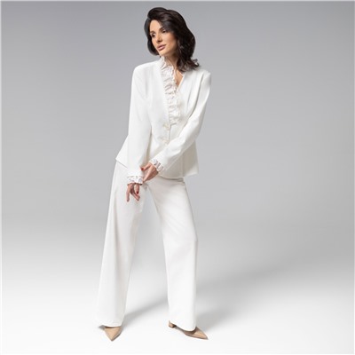 Жакет нарядный, Сидит идеально (молочный)