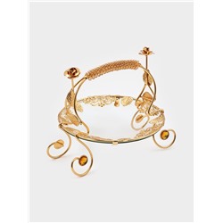 Фруктовница Rose Garden, круглая, 21×18.5×18, металл, золотистая